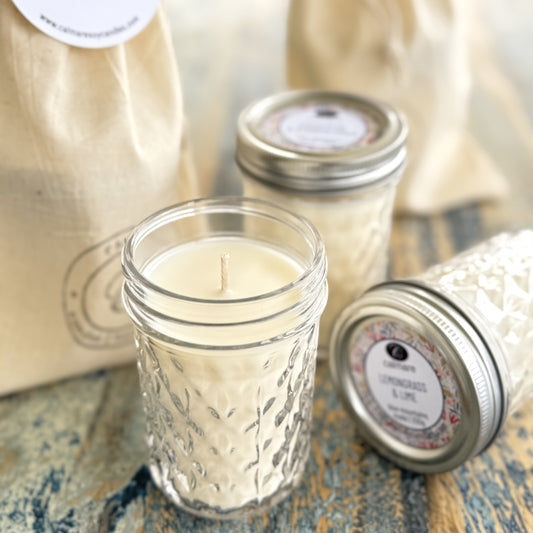 e. Reuse Repurpose - Mason Jar Candle