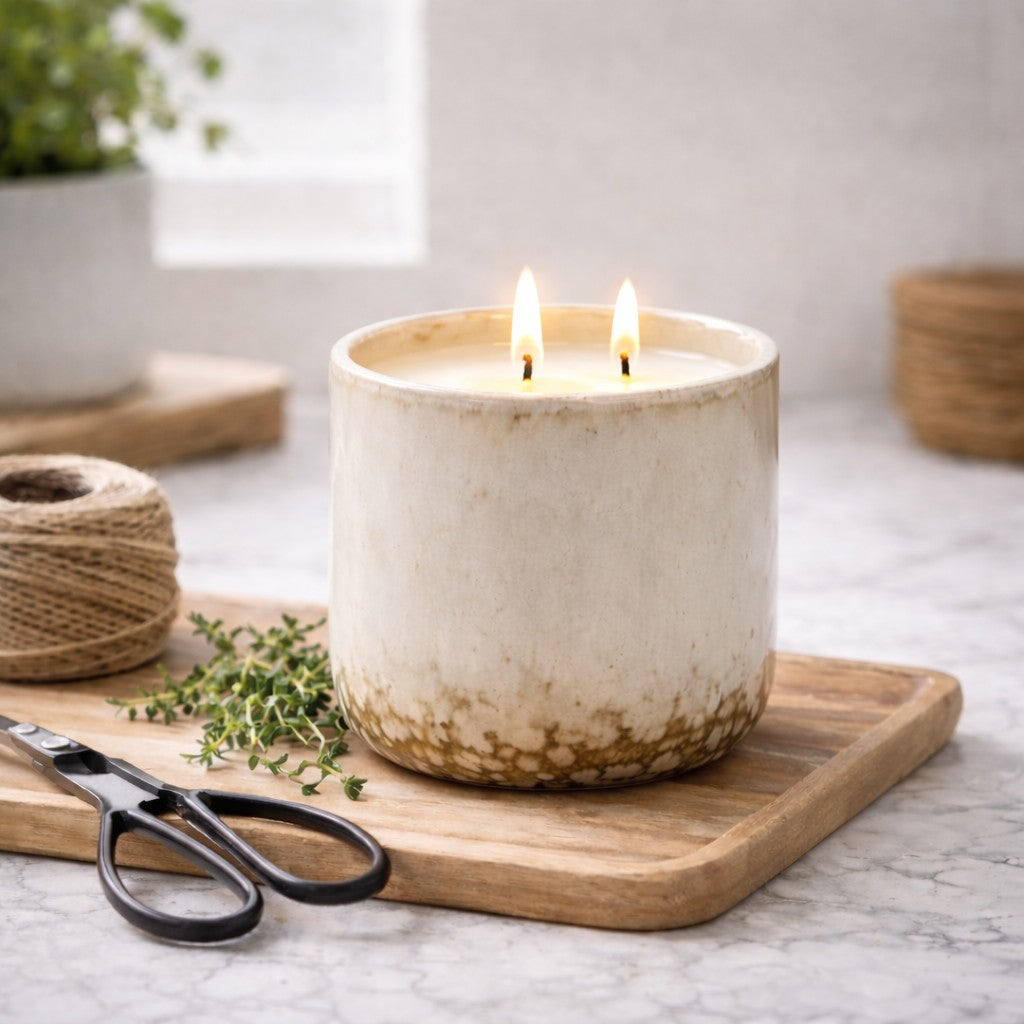 f. Reuse Repurpose - Ceramic Planter Candle