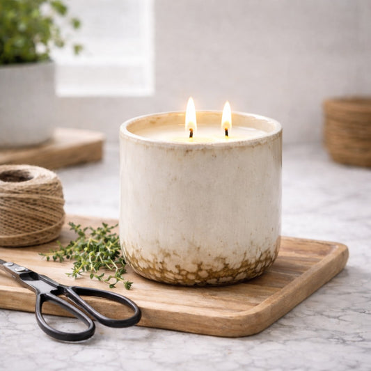 f. Reuse Repurpose - Ceramic Planter Candle